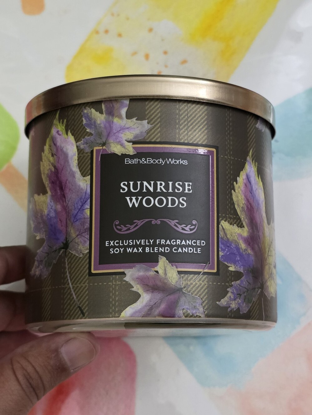 Bath & Body Works Sunrise Woods Candle WARMED ONCE